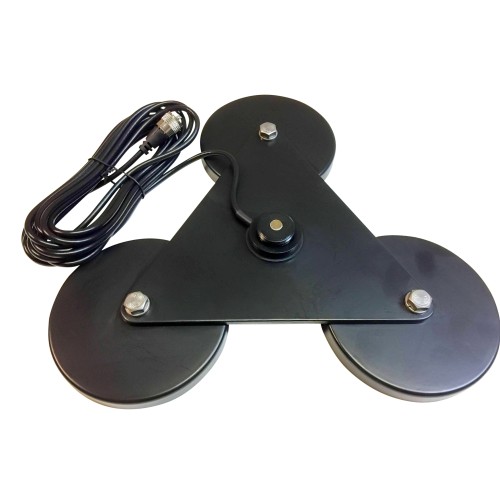 LPAD - Twinpoint Heavy Duty Aluminum Plate Antenna Mount W/ 3 5\" Magnets & Right Angle So-239