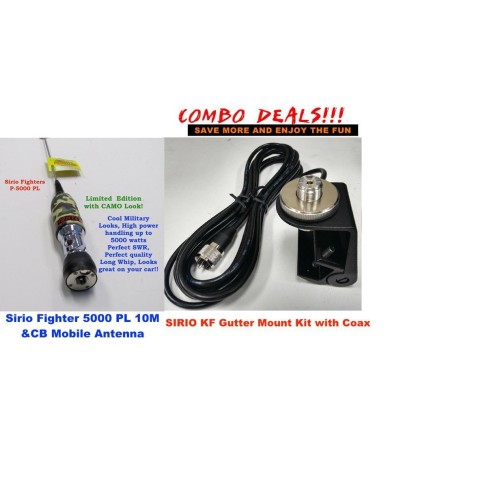 Sirio Fighter 5000 PL (27 - 28.5 MHz) CB Antenna Kit Mobile antenna Gutter Mount Kit